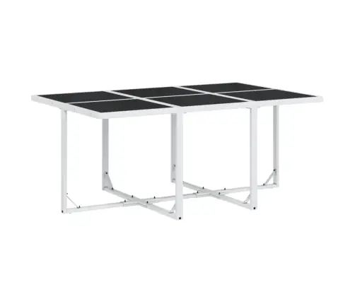 7-Osaline Aia Söögimööbli Komplekt Patjadega, Valge, Tekstileen