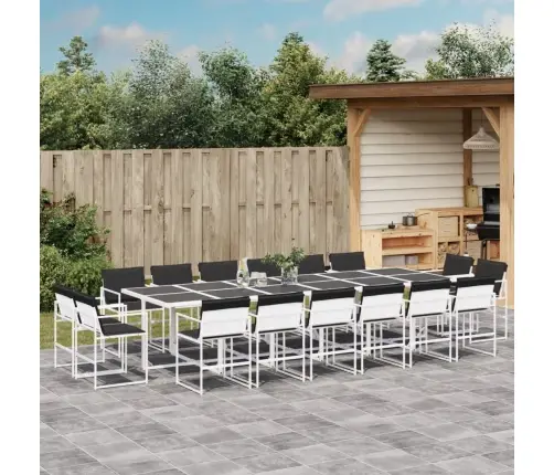 17-Daļīgs Dārza Mēbeļu Komplekts Ar Matračiem, Balts Tekstilēns Vidaxl 17-Daļīgs Dārza Mēbeļu Komplekts Ar Matračiem, Balts Tekstilēns Vidaxl