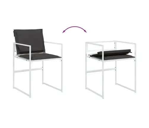 9-Osaline Aia Söögimööbli Komplekt Patjadega, Valge, Tekstileen 9-Osaline Aia Söögimööbli Komplekt Patjadega, Valge, Tekstileen