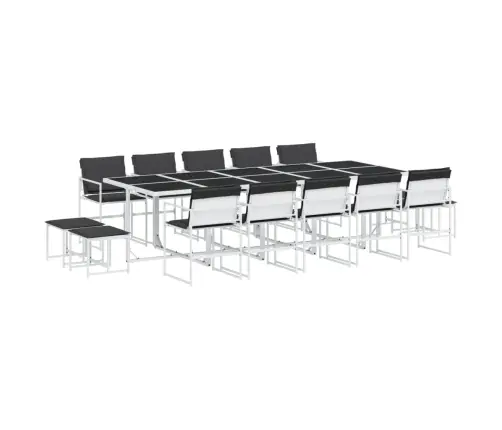 Sodo Komplektas Su Pagalvėlėmis, 15 Dalių, Baltas, Tekstilenas