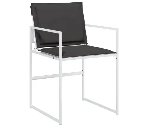 17-Osaline Aia Söögimööbli Komplekt Patjadega, Valge Tekstileen