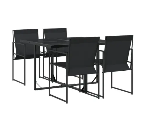 5-Daļīgs Dārza Mēbeļu Komplekts, Melns Tekstilēns Vidaxl