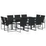 11-Osaline Aia Söögimööbli Komplekt, Must, Tekstileen