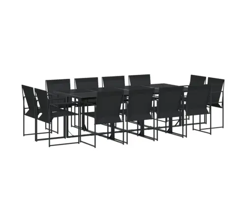 13-Osaline Aia Söögimööbli Komplekt, Must, Tekstileen