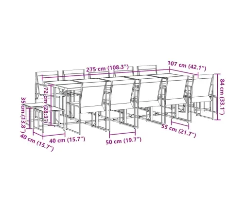 Sodo Komplektas, 15 Dalių, Juodas, Tekstilenas