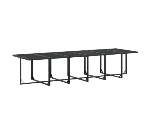 17-Daļīgs Dārza Mēbeļu Komplekts, Melns Tekstilēns Vidaxl