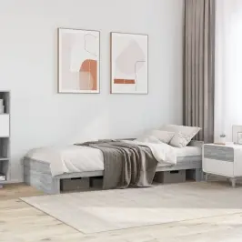 Gultas Rāmis, Pelēka Ozolkoka, 100X200 Cm, Inženierijas Koks Vidaxl