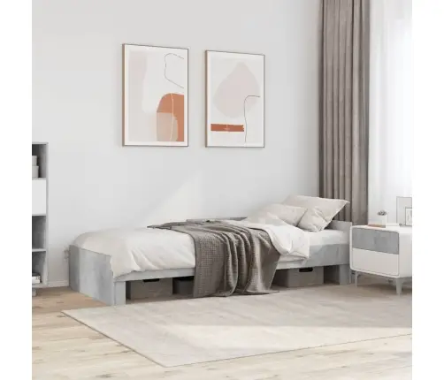 Voodiraam, Betoonhall, 90X190 cm Tehispuit