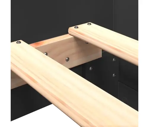 Gultas Rāmis, Melns, 75X190 Cm, Inženierijas Koks Vidaxl