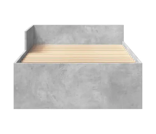Gultas Rāmis, Betona Pelēks, 75X190 Cm, Inženierijas Koks Vidaxl