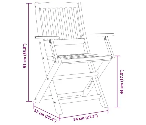 3-Daļīgs Bistro Mēbeļu Komplekts, Saliekams, Akācijas Masīvkoks Vidaxl
