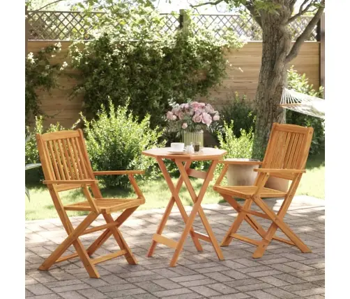3-Daļīgs Bistro Mēbeļu Komplekts, Saliekams, Akācijas Masīvkoks Vidaxl