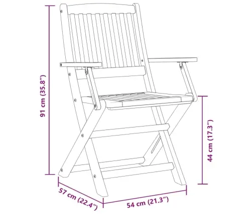 3-Daļīgs Bistro Mēbeļu Komplekts, Saliekams, Akācijas Masīvkoks Vidaxl