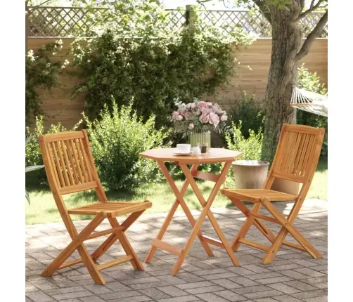 3-Daļīgs Bistro Mēbeļu Komplekts, Saliekams, Akācijas Masīvkoks Vidaxl