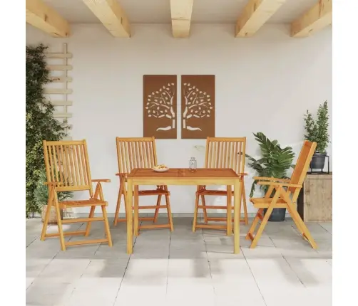 Sodo Valgomojo Komplektas, 5 Dalių, Akacijos Medienos Masyvas