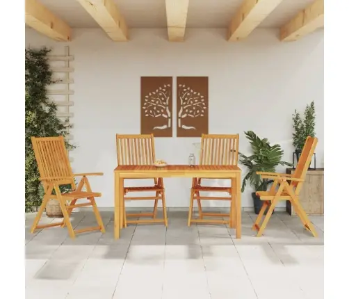 5-Daļīgs Dārza Mēbeļu Komplekts, Akācijas Masīvkoks Vidaxl 5-Daļīgs Dārza Mēbeļu Komplekts, Akācijas Masīvkoks Vidaxl