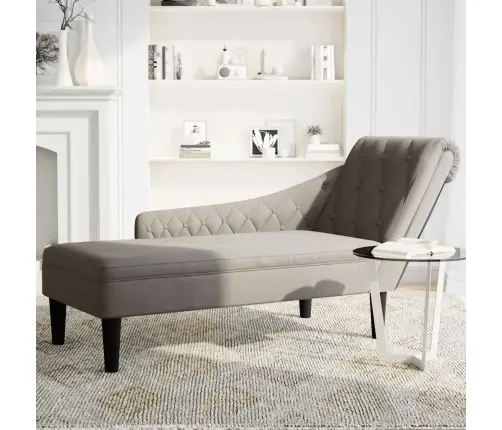 Poilsio Gultas Su Pagalve Ir Porankiu Dešinėje, Taupe, Audinys