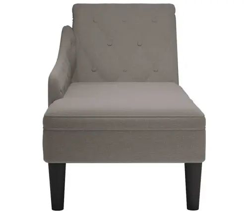 Poilsio Gultas Su Pagalve Ir Porankiu Dešinėje, Taupe, Audinys