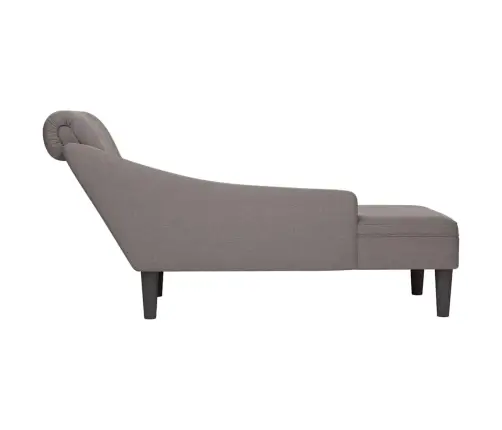 Poilsio Gultas Su Pagalve Ir Porankiu Dešinėje, Taupe, Audinys