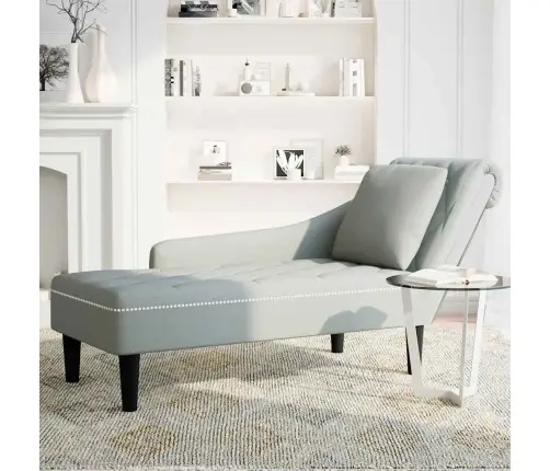 Zvilnis Ar Spilveniem Un Labo Roku Balstu, Gaiši Pelēks Samts Vidaxl