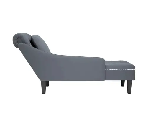 Poilsio Gultas Su Pagalve/Porankiu Dešinėje, Pilka, Aksomas