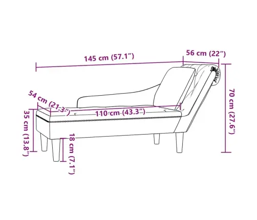 Poilsio Gultas Su Pagalve/Porankiu Dešinėje, Pilka, Aksomas