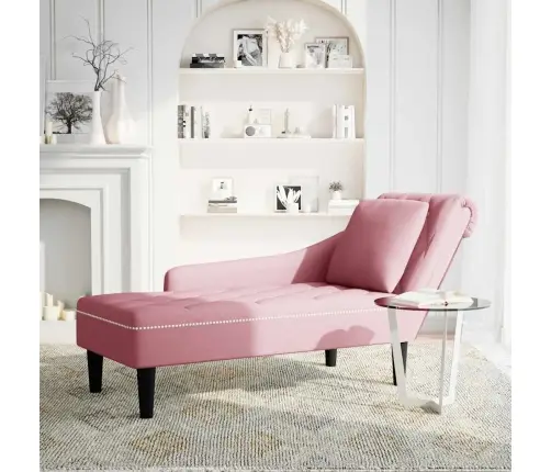 Kanapee Padja Ja Parema Käetoega Roosa Samet