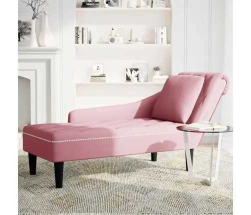 Kanapee Padja Ja Parema Käetoega Roosa Samet