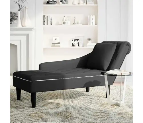 Kanapee Padja Ja Parema Käetoega Must Samet