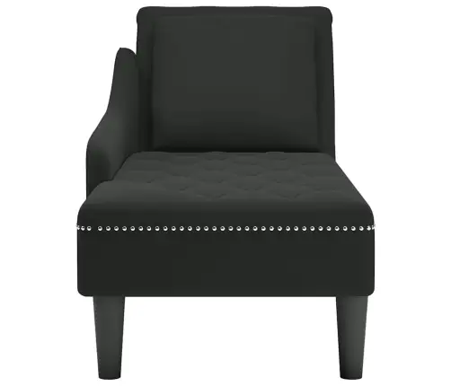 Kanapee Padja Ja Parema Käetoega Must Samet