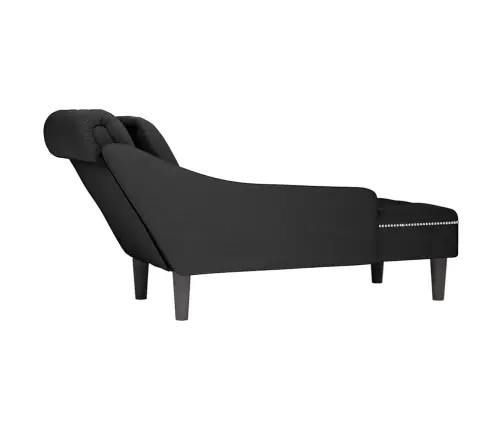 Kanapee Padja Ja Parema Käetoega Must Samet