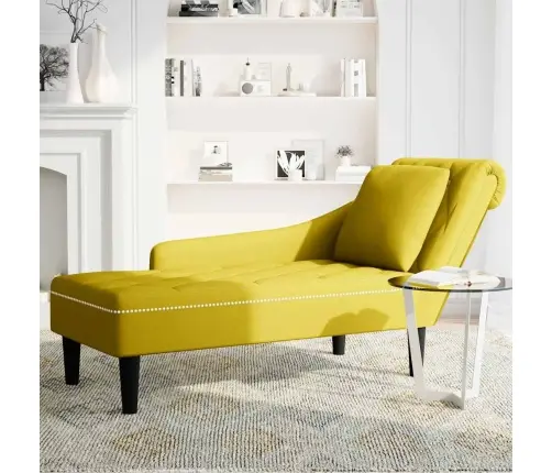 Kanapee Padja Ja Parema Käetoega Kollane Samet