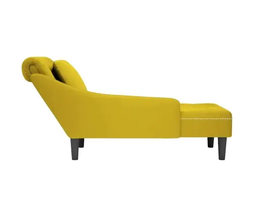 Kanapee Padja Ja Parema Käetoega Kollane Samet