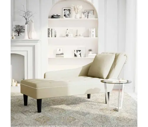 Kanapee Padja Ja Parema Käetoega Kreemjas Samet