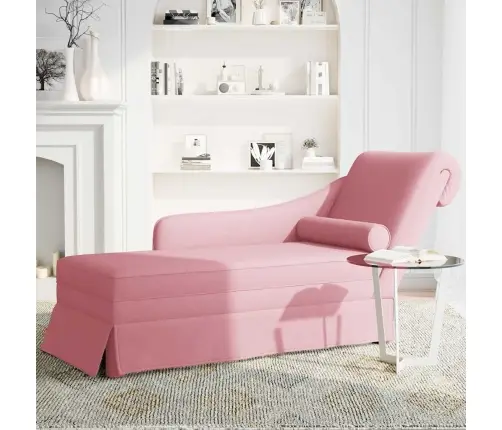 Poilsio Gultas Su Pagalve/Porankiu Dešinėje, Rožinė, Aksomas