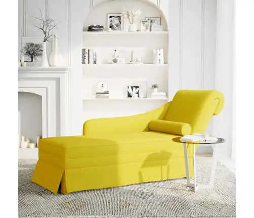 Kanapee Padja Ja Parema Käetoega, Kollane, Samet