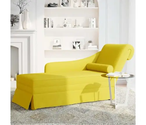 Kanapee Padja Ja Parema Käetoega, Kollane, Samet