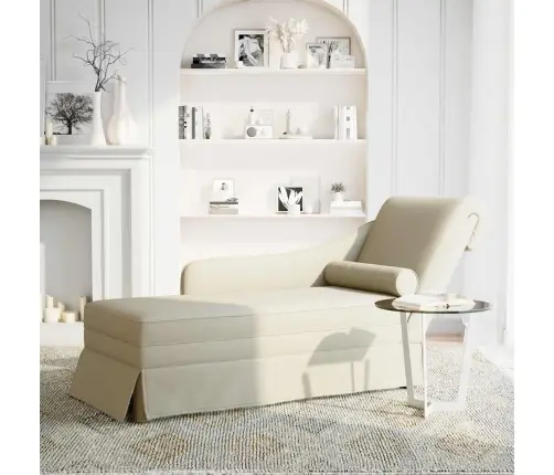 Poilsio Gultas Su Pagalve/Porankiu Dešinėje, Kreminė, Aksomas