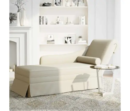 Poilsio Gultas Su Pagalve/Porankiu Dešinėje, Kreminė, Aksomas