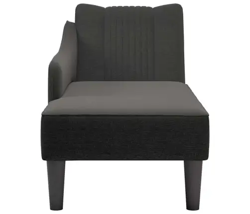 Chaise Lounge Ar Labo Roku Balstu Melnu Audumu Vidaxl