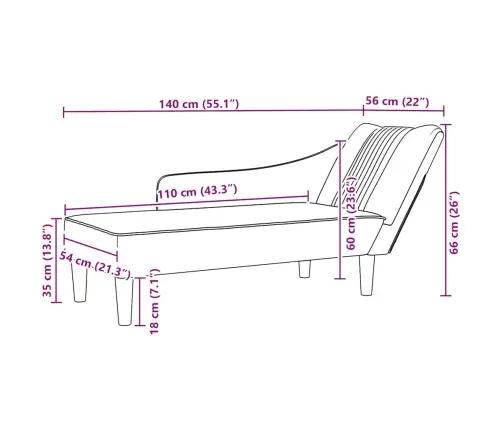 Chaise Lounge Ar Labo Roku Balstu Melnu Audumu Vidaxl