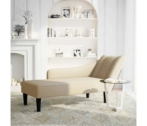 Poilsio Gultas Su Porankiu Dešinėje, Kreminė, Audinys