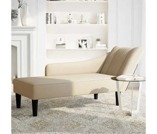 Poilsio Gultas Su Porankiu Dešinėje, Kreminė, Audinys