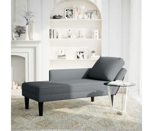 Zvilnis Ar Spilveniem Un Labo Roku Balstu Tumši Pelēks Samts Vidaxl