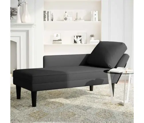 Poilsio Gultas Su Pagalve/Porankiu Dešinėje, Juoda, Aksomas