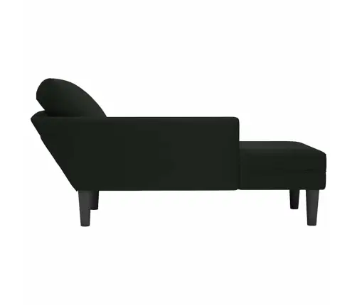 Poilsio Gultas Su Pagalve/Porankiu Dešinėje, Juoda, Aksomas