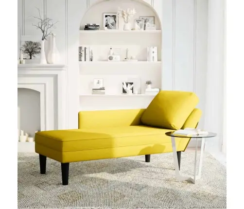 Kanapee Padja Ja Parema Käetoega Kollane Samet