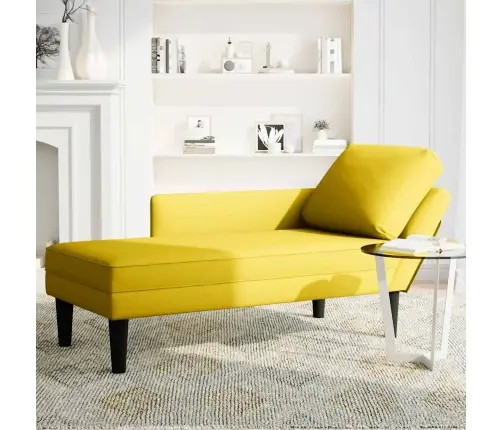 Kanapee Padja Ja Parema Käetoega Kollane Samet