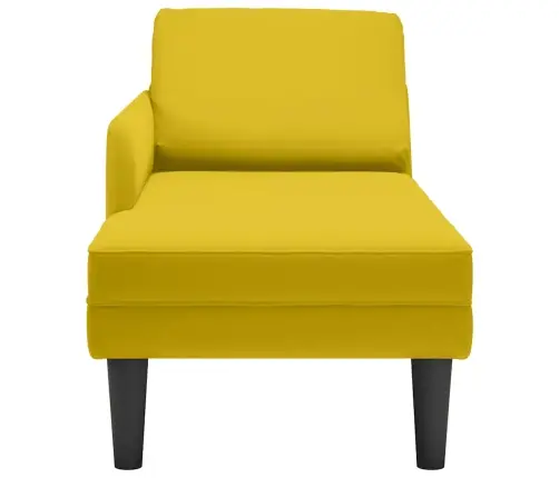 Kanapee Padja Ja Parema Käetoega Kollane Samet