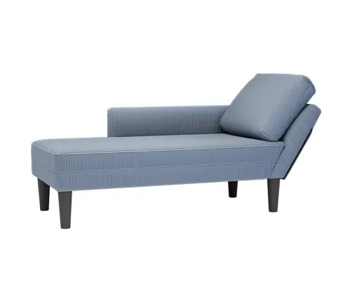 Chaise Lounge Su Pagalvės Mėlynu Velveto Audiniu